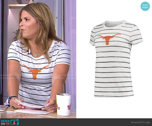 Stripe Tri-Blend T-Shirt by Texas Longhorns at Fanatic worn by Jenna Bush Hager on Today