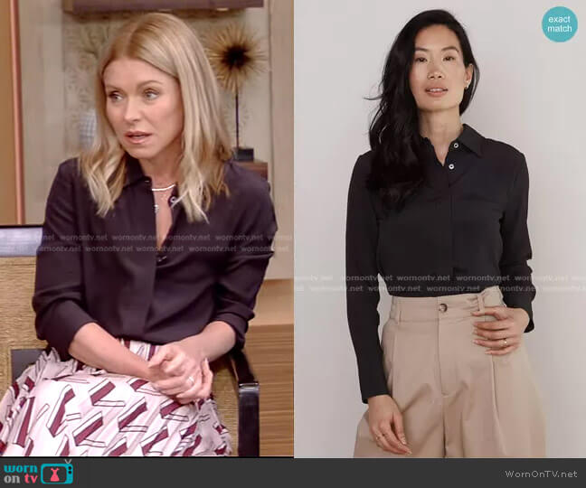 The Simone Blouse by Numi worn by Kelly Ripa  on Live with Kelly & Ryan