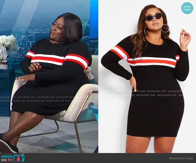 Thick Stripe Sweater Dress by Ashley Stewart worn by Loni Love on E! News