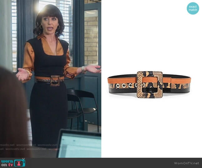 Risa Belt by Veronica Beard worn by Kathleen Gale (Constance Zimmer) on Good Trouble