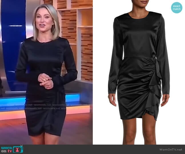 WornOnTV: Amy’s black ruched mini dress on Good Morning America | Amy ...