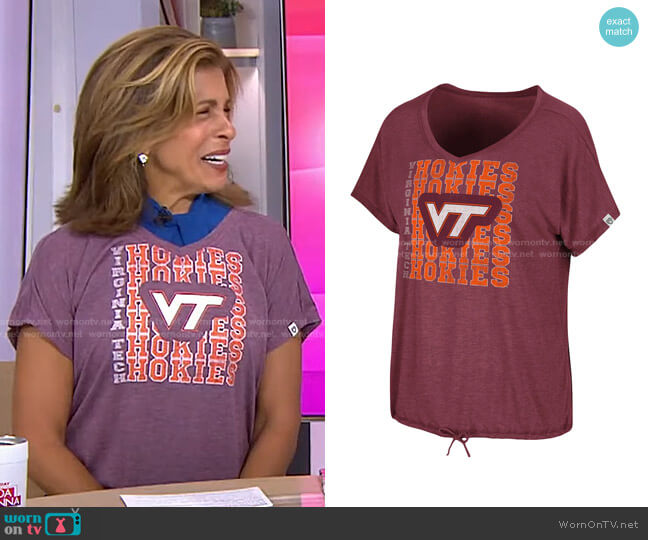 Fifth Sense Drawcord V-Neck T-Shirt by Virginia Tech Hokies at Fanatic worn by Hoda Kotb on Today