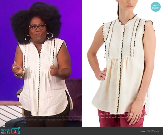 Ferito Scalloped Shirt by Weekend Max Mara worn by Sheryl Underwood on The Talk