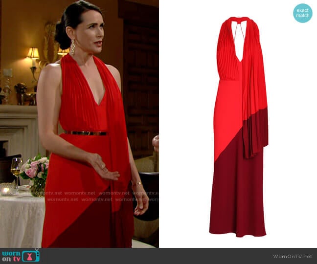 Acler Flora Colorblock Strappy Midi Dress worn by Quinn Fuller (Rena Sofer) on The Bold and the Beautiful