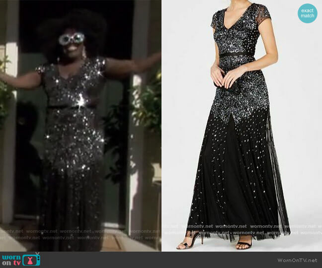 Embellished Gown by Adrianna Papell worn by Sheryl Underwood on The Talk