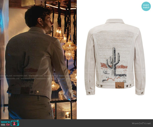 The Morning Horse Denim Jacket by Alanui worn by Sam Flores (Rafael de la Fuente) on Dynasty