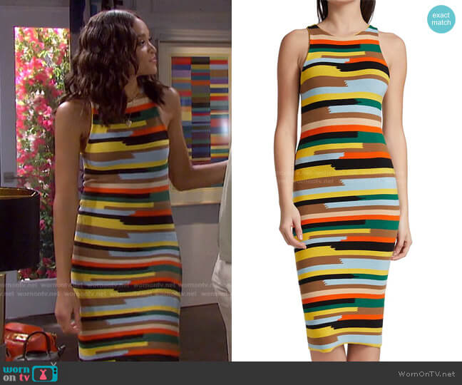 Jenner Striped Knit Dress by Alice + Olivia worn by Lani Price (Sal Stowers) on Days of our Lives