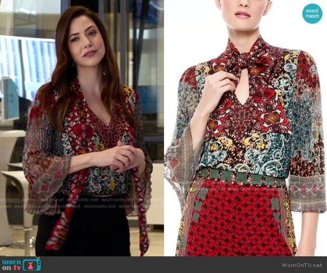 Alice + Olivia Elaina Top worn by Andrea Rojas (Julie Gonzalo) on Supergirl