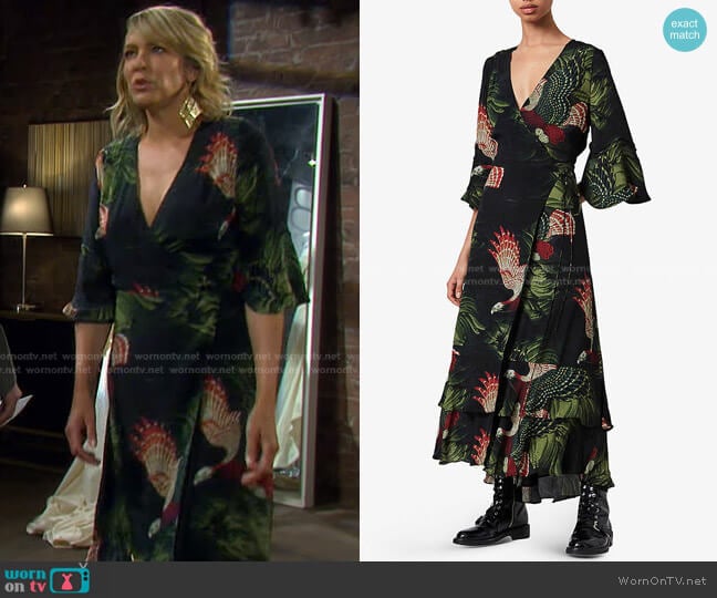 Delana Wrap-Front Maxi Dress by All Saints worn by Nicole Walker (Arianne Zucker) on Days of our Lives