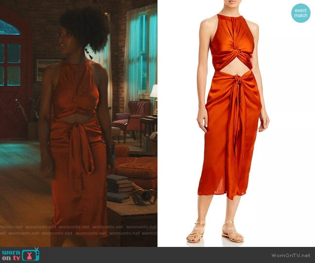 Reni Midi Dress by Andrea Lyamah worn by Angela Vaughn (Yaya DaCosta) on Our Kind of People