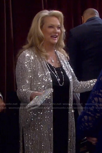 Anna's sequin kimono jacket on Days of our Lives: Beyond Salem