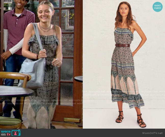 ba&sh Teresa Dress worn by Faith Newman (Reylynn Caster) on The Young and the Restless