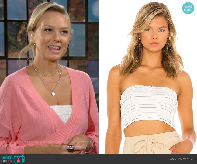 Bcbgeneration Smocked Tube Top worn by Abby Newman (Melissa Ordway) on The Young and the Restless