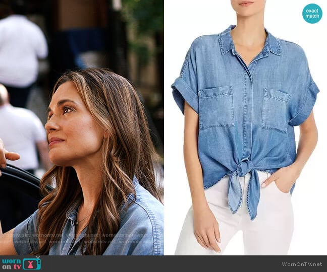 Bella Dahl  Tie-Front Chambray Shirt worn by Natalie Manning (Torrey DeVitto) on Chicago Med