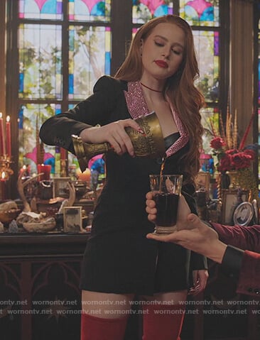 Cheryl's black embellished blazer dress on Riverdale