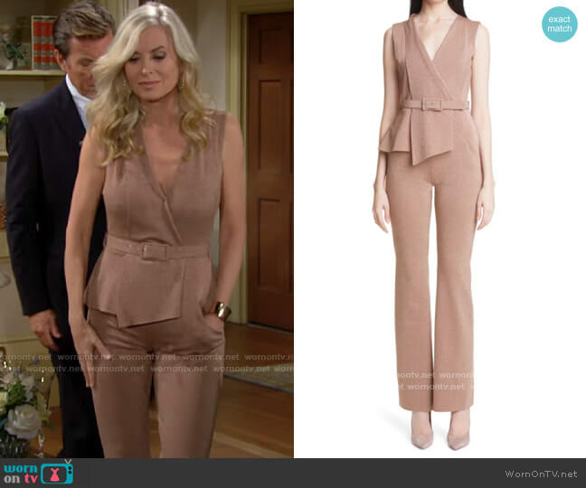 Chiara Boni La Petite Robe Kerolyn Jumpsuit worn by Ashley Abbott (Eileen Davidson) on The Young and the Restless