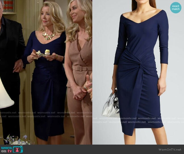 Chiara Boni La Petite Robe Menny Dress worn by Nikki Reed Newman (Melody Thomas-Scott) on The Young and the Restless