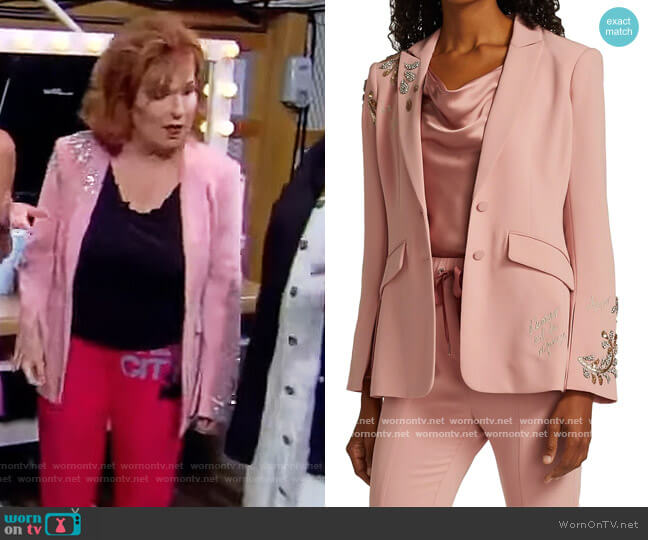 Cheyenne Sequin Script Blazer by Cinq a Sept worn by Joy Behar on The View