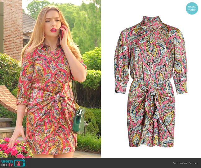 Gaby Dress in Primrose by Cinq a Sept worn by Kirby Anders (Maddison Brown) on Dynasty