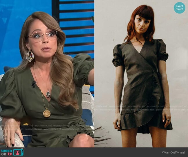 Emilia Dress Short Linen by Claude Tulum worn by Marcela Valladolid on E! News Daily Pop