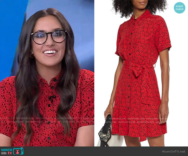 Jet Belted Printed Crepe Mini Shirt Dress by Diane von Furstenberg worn by Savannah Sellers on Today