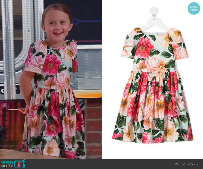 Floral Printed Dress by Dolce & Gabbana worn by River on The Kelly Clarkson Show