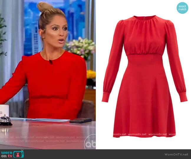 Gathered silk-cady midi dress by Dolce and Gabbana worn by Sara Haines on The View