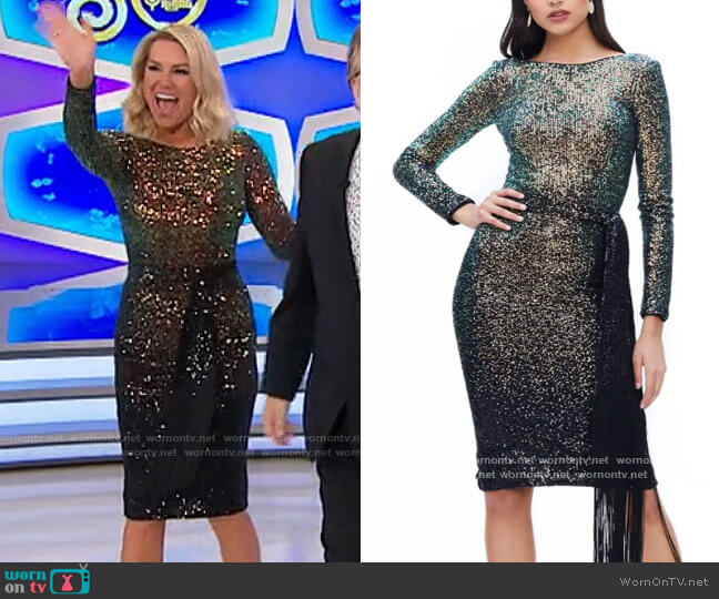 Dress the Population Caro Dress worn by Rachel Reynolds on The Price is Right