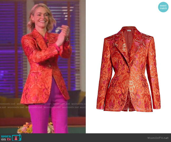 Dries van Noten Floral Jacquard Jacket worn by Alice Pieszecki (Leisha Hailey) on The L Word Generation Q