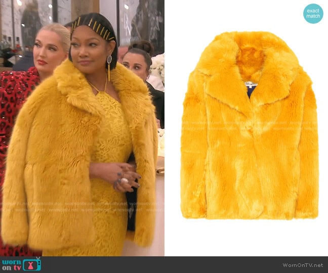 Faux Fur Coat by Diane von Furstenberg worn by Garcelle Beauvais on The Real Housewives of Beverly Hills