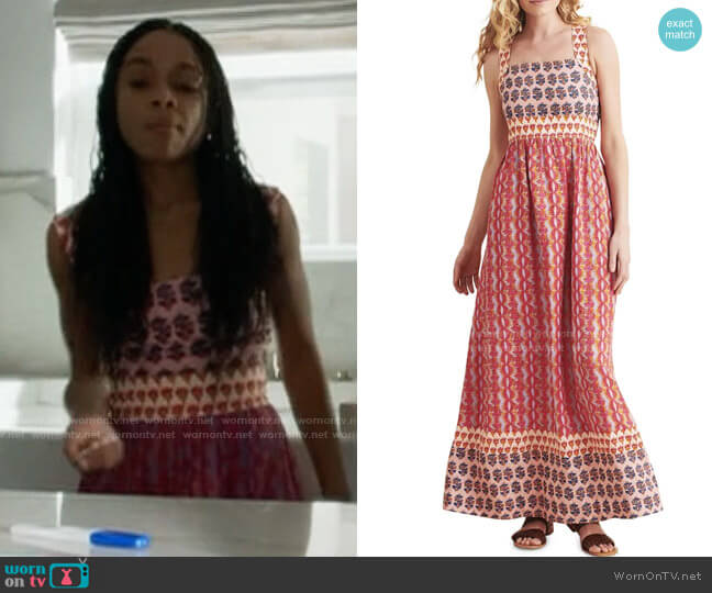 Faherty Gracie Dress in Bali Bloom worn by Jamie (Rachel Hilson) on American Horror Story