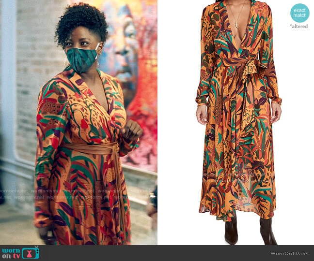 Farm Rio Golden Jungle Maxi Dress worn by Nova Bordelon (Rutina Wesley) on Queen Sugar