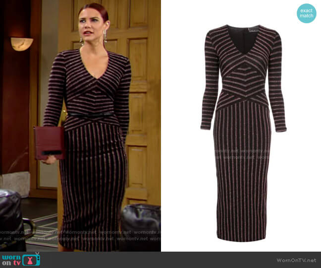 Fleur Du Mal Mitered Striped Dress worn by Sally Spectra (Courtney Hope) on The Young and the Restless