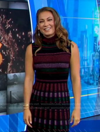Ginger's metallic striped ribbed dress on Good Morning America