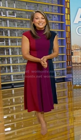 Ginger's colorblock cap sleeve dress on Good Morning America
