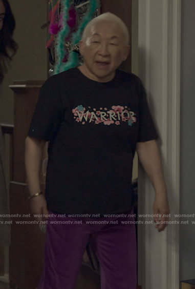 Grandma's warrior t-shirt on Awkwafina is Nora From Queens