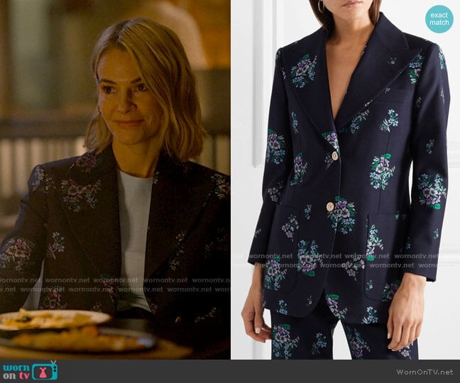 Gucci Cotton and wool-blend jacquard blazer worn by Alice Pieszecki (Leisha Hailey) on The L Word Generation Q