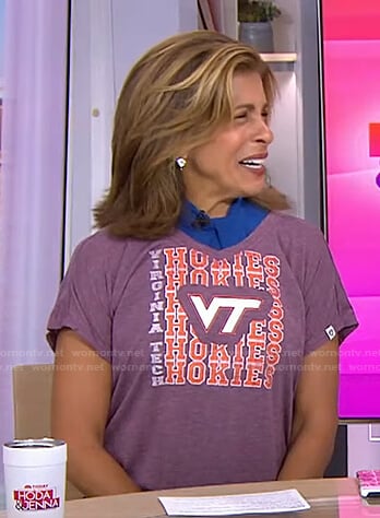 Hoda’s Virginia Teck Hokies print tee on Today