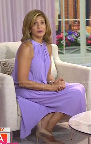 Hoda’s lilac halter dress on Today