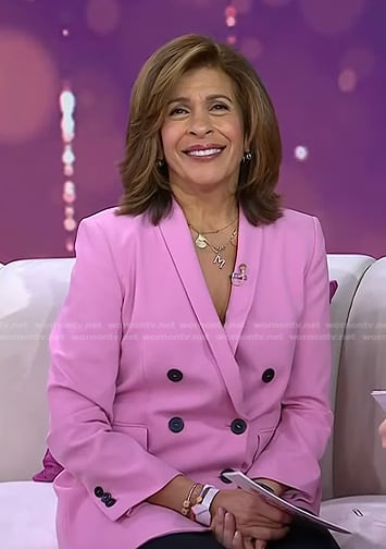 Hoda’s pink double breasted blazer on Today