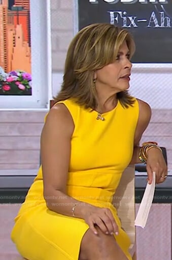 Hoda’s yellow sleeveless dress on Today
