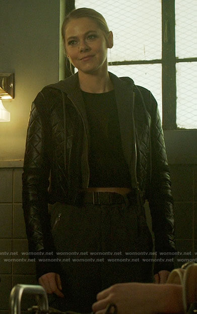 Isobel's quilted leather jacket on Roswell New Mexico