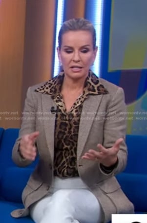 Jennifer’s leopard blouse and herringbone blazer on Good Morning America