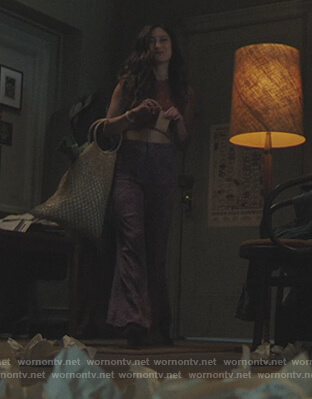 Jessica's purple paisley pants on Riverdale