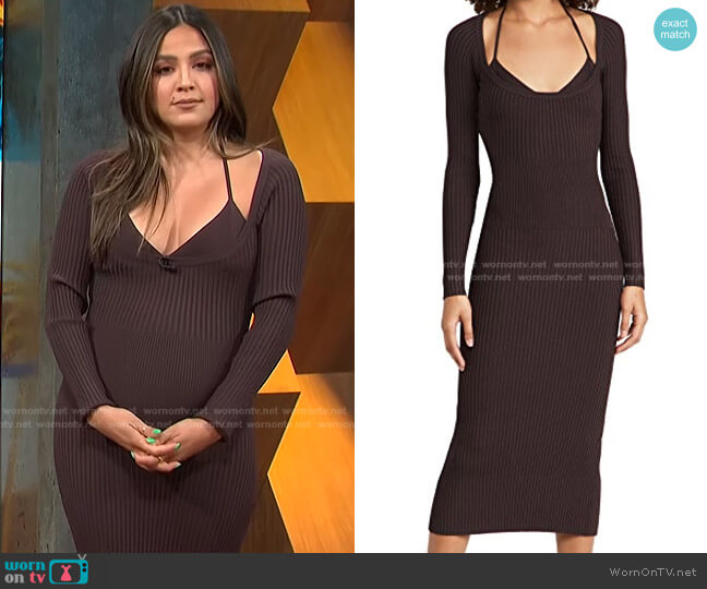 Liza Scoop Neck Midi Dress by Jonathan Simkhai worn by Erin Lim on E! News