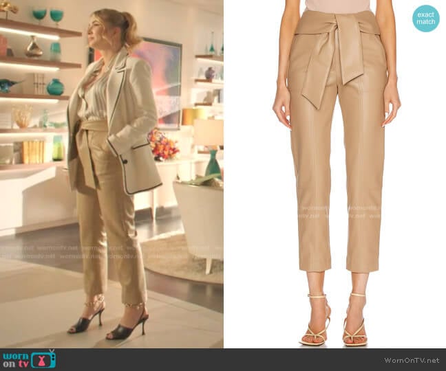 Tessa Vegan Leather Pant by Jonathan Simkhai worn by Amanda Carrington (Eliza Bennett) on Dynasty