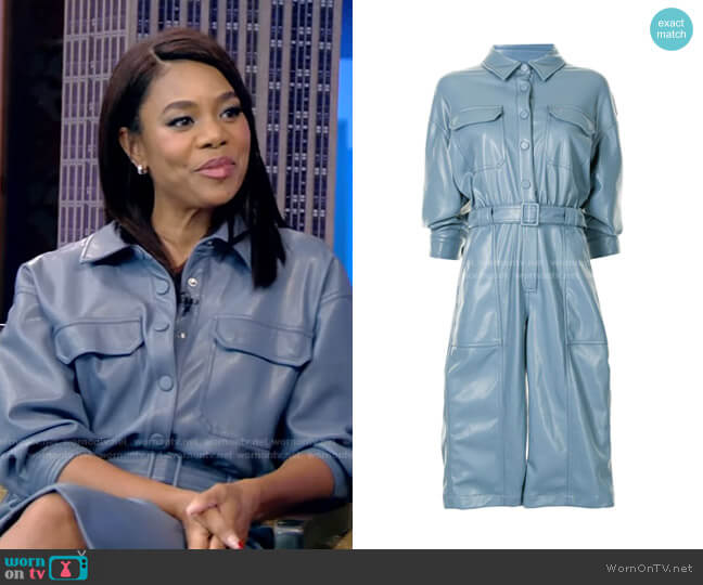 WornOnTV: Regina Hall’s blue leather cropped jumpsuit on Live with ...