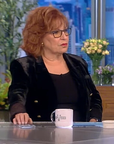 Joy’s black velvet blazer on The View