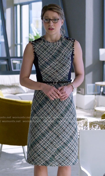Kara's plaid tweed dress on Supergirl