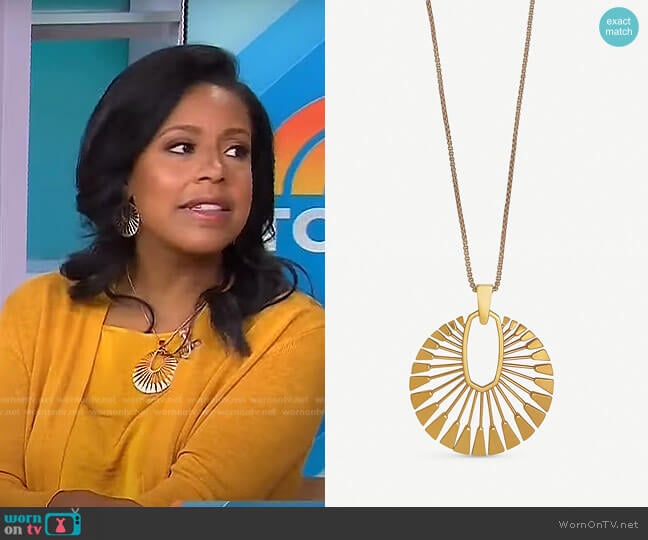 Deanne Sunburst Necklace by Kendra Scott worn by Sheinelle Jones on Today